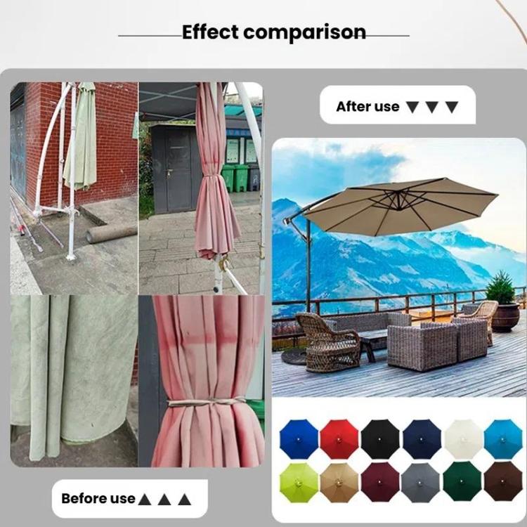 3 Meters 8-Rib Replacement Canopy For Outdoor Patio Umbrella Double Top Waterproof Sunshade Fabric(Khaki) - free shipping - PMc TechLife - Order now!