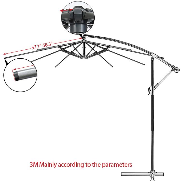 2.7 Meters 8-Rib Replacement Canopy For Outdoor Patio Umbrella Double Top Waterproof Sunshade Fabric(Khaki) - free shipping - PMc TechLife - Order now!