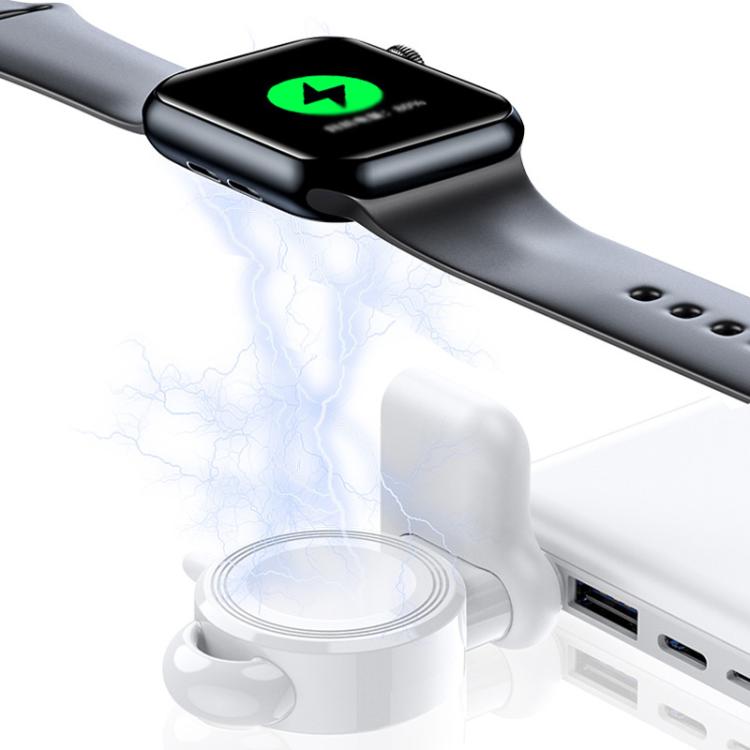For Apple Watch 1/2/3/4/5/6/7/8/9/10/SE Magnetic Wireless Charger Mini Portable Smart Charger(White) - Charger / Holder by PMC TechLife | Online Shopping South Africa | PMC TechLife | Buy Now Pay Later Mobicred