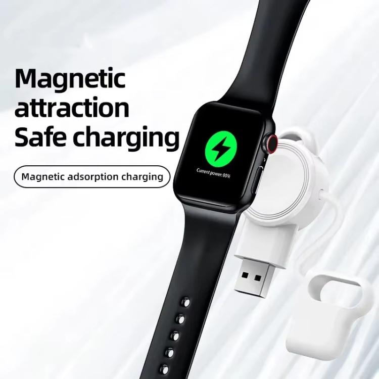 For Apple Watch 1/2/3/4/5/6/7/8/9/10/SE Magnetic Wireless Charger Mini Portable Smart Charger(Black) - Charger / Holder by PMC TechLife | Online Shopping South Africa | PMC TechLife | Buy Now Pay Later Mobicred
