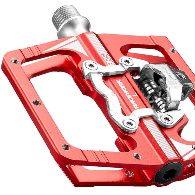 RACEWORK M215 Bicycle Lock Pedal To Flat Pedal Aluminum Alloy SPD Clipless Pedal(Titanium-color) - free shipping - PMc TechLife - Order now!
