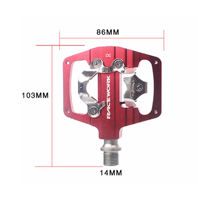 RACEWORK RK213 1pair Mountain Bike SPD + Flat Pedal Self-locking Dual-purpose Pedal(Orange) - free shipping - PMc TechLife - Order now!