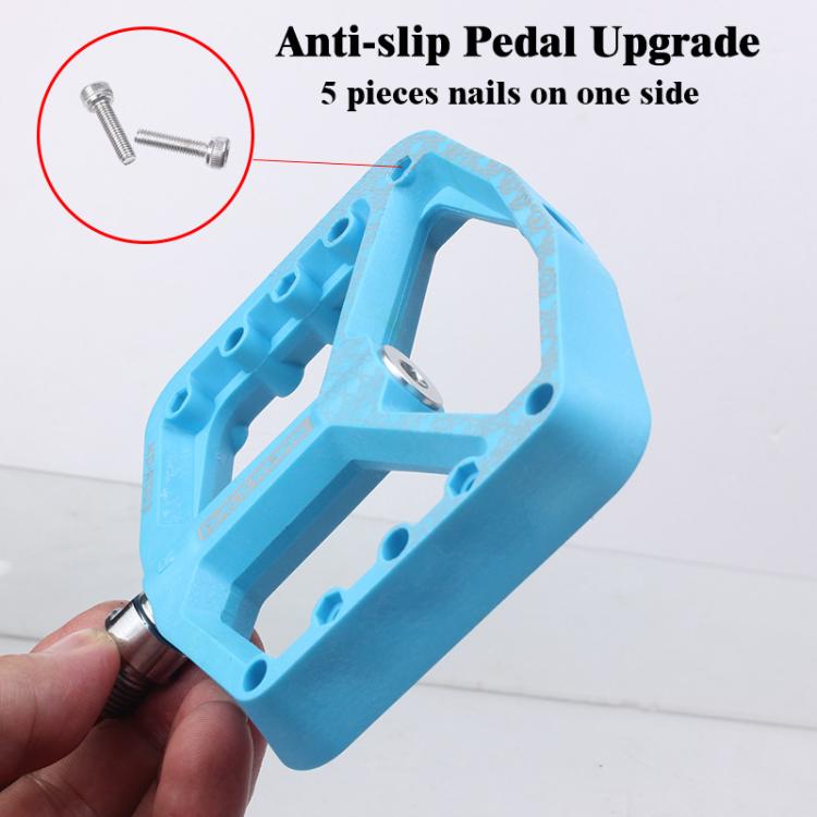 RACEWORK RK579 1pair Bicycle Wide Anti-slip Bearing Pedal Nylon Pedal(Cyan) - free shipping - PMc TechLife - Order now!