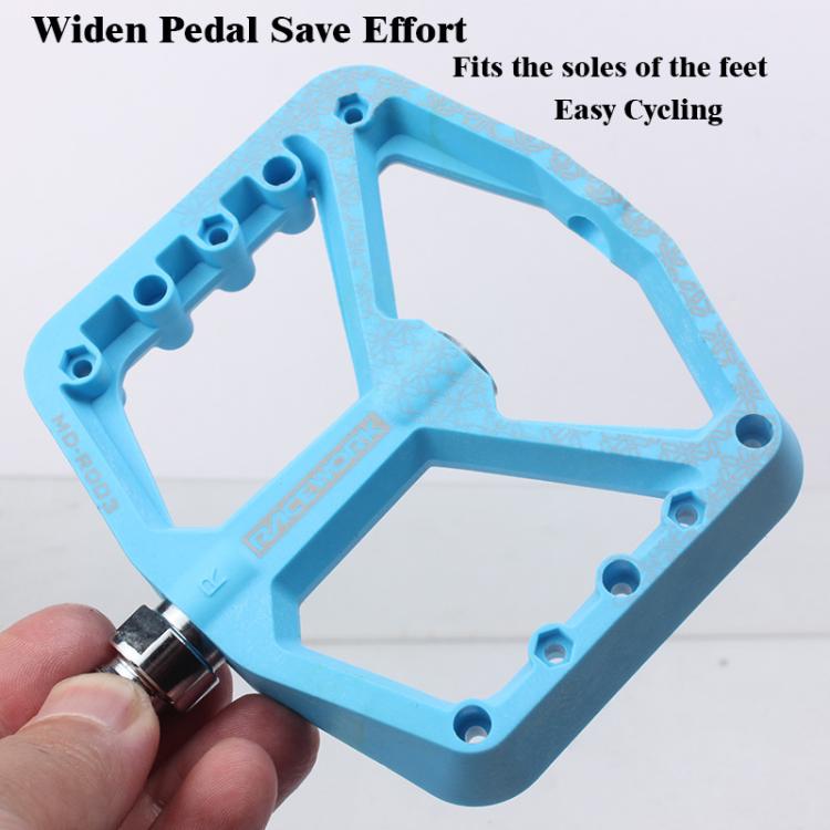RACEWORK RK579 1pair Bicycle Wide Anti-slip Bearing Pedal Nylon Pedal(Blue) - free shipping - PMc TechLife - Order now!
