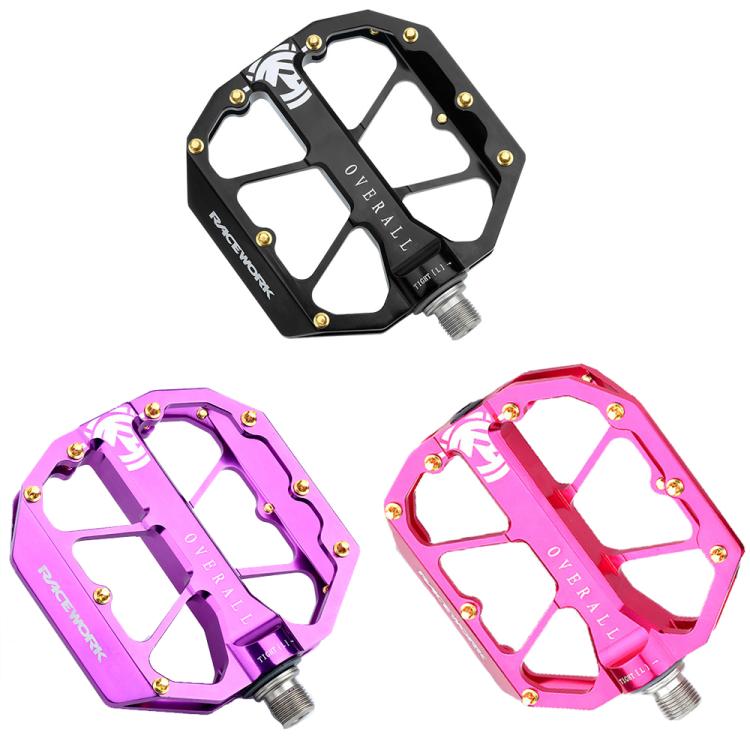RACEWORK D029 CNC Triple Bearing Hollow Anti-slip Bicycle Pedals(Purple) - free shipping - PMc TechLife - Order now!
