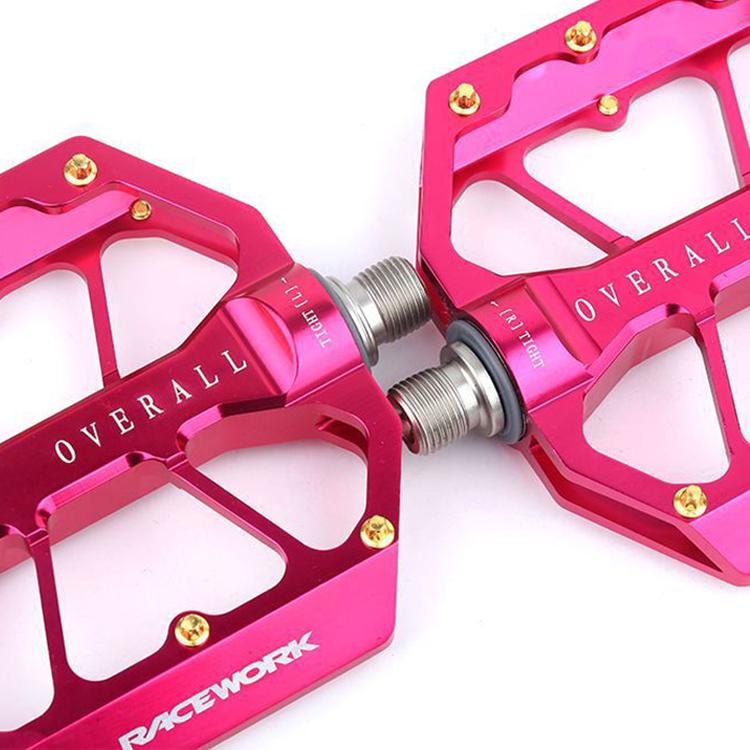 RACEWORK D029 CNC Triple Bearing Hollow Anti-slip Bicycle Pedals(Rose Red) - free shipping - PMc TechLife - Order now!