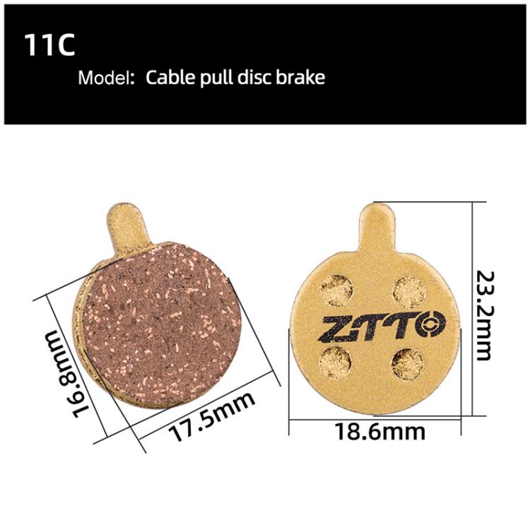 2pairs ZTTO Mountain Bike Full Metal Copper Base Lining Oil Disc Block Brake Pad, Model: MJ-11C - Bicycle Brake Parts by ZTTO | Online Shopping South Africa | PMc TechLife | Buy Now Pay Later Mobicred