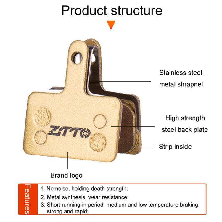 2pairs ZTTO Mountain Bike Full Metal Copper Base Lining Oil Disc Block Brake Pad, Model: MJ-08A - free shipping - PMc TechLife - Order now!