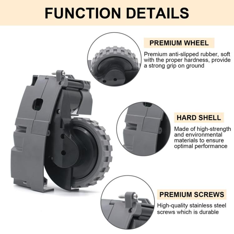 For IRobot Roomba 5/6/7/8/9 Series Walking Wheels Vacuum Cleaner Accessories Right Wheel-Black - For iRobot Accessories by PMc TechLife | Online Shopping South Africa | PMc TechLife | Buy Now Pay Later Mobicred