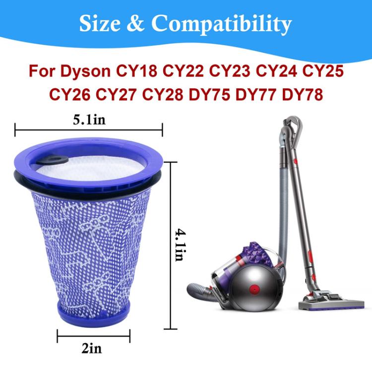 Vacuum Cleaner Pre-Filter HEPA Filter Replacement For Dyson CY18 / CY22 / CY23 / CY24 / CY25 / DY75 / DY77 / DY78(Purple) - For Dyson Accessories by PMc TechLife | Online Shopping South Africa | PMc TechLife | Buy Now Pay Later Mobicred