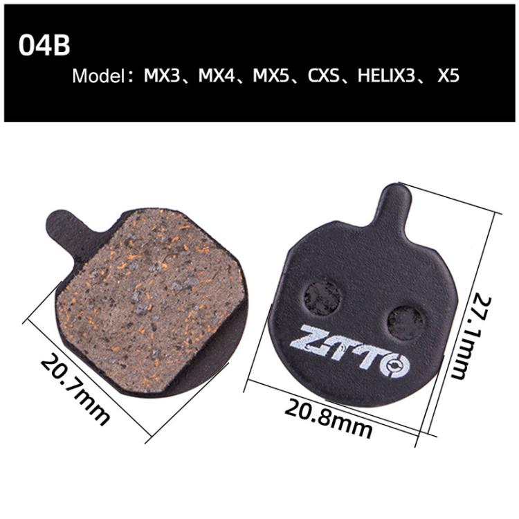 2pairs ZTTO Bicycle Disc Braking Pads Mountain Bike Semi-Metallic Resin Brake Pads, Model: MS-04B - Bicycle Brake Parts by ZTTO | Online Shopping South Africa | PMc TechLife | Buy Now Pay Later Mobicred
