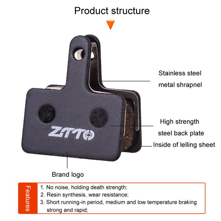 2pairs ZTTO Bicycle Disc Braking Pads Mountain Bike Semi-Metallic Resin Brake Pads, Model: MS-02A - free shipping - PMc TechLife - Order now!