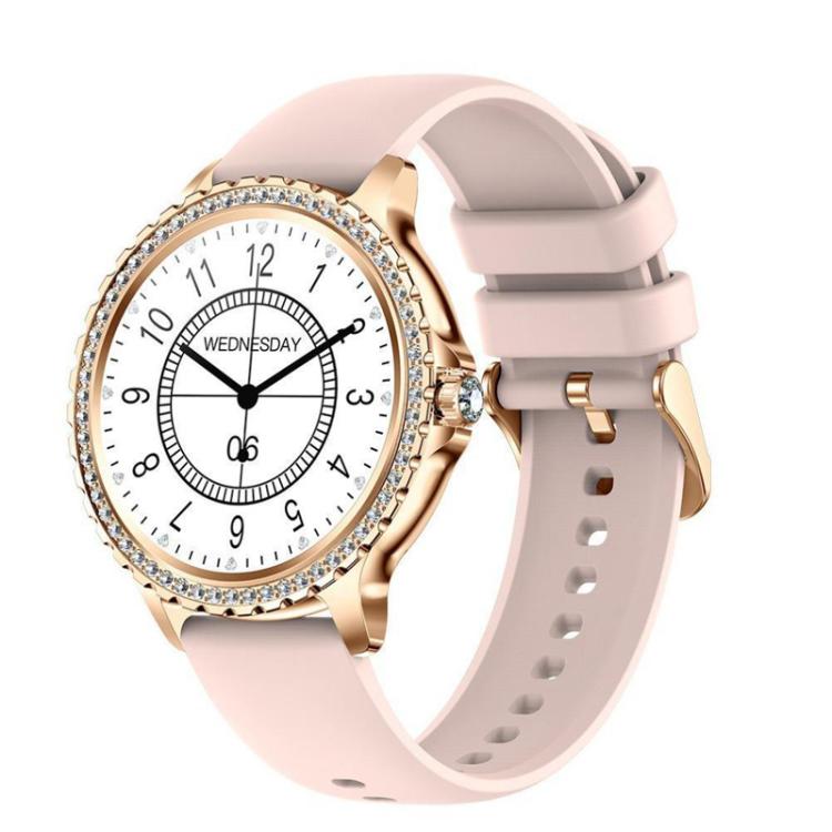 Bluetooth Calling AI Voice Assistant Life Waterproof Sports Smartwatch, Color: Gold Pink Silicone Strap - free shipping - PMC TechLife - Order now!