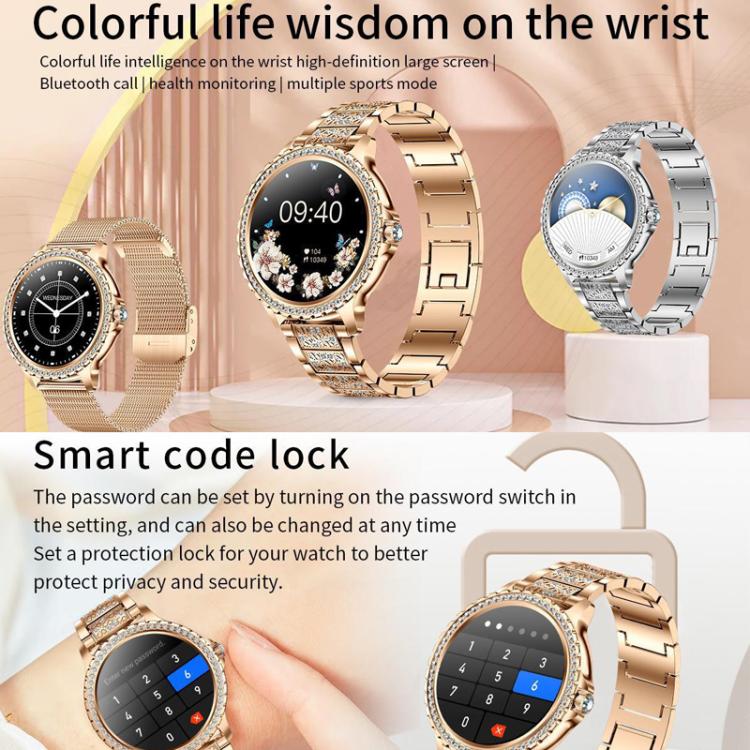 Bluetooth Calling AI Voice Assistant Life Waterproof Sports Smartwatch, Color: Gold Mesh Strap+Silicone Strap - free shipping - PMC TechLife - Order now!