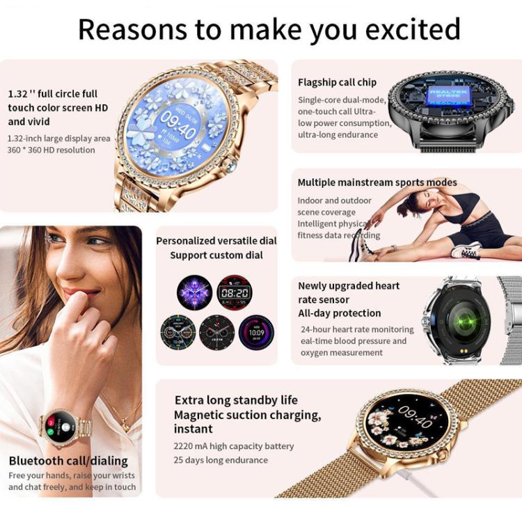 Bluetooth Calling AI Voice Assistant Life Waterproof Sports Smartwatch, Color: Silver Mesh Strap+Silicone Strap - free shipping - PMC TechLife - Order now!