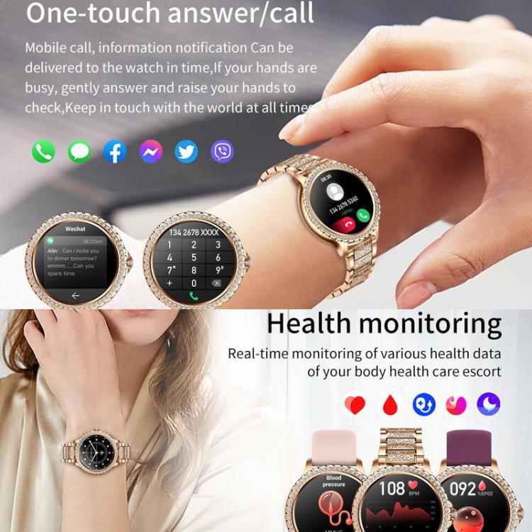 Bluetooth Calling AI Voice Assistant Life Waterproof Sports Smartwatch, Color: Gold Mesh Strap+Silicone Strap - free shipping - PMC TechLife - Order now!