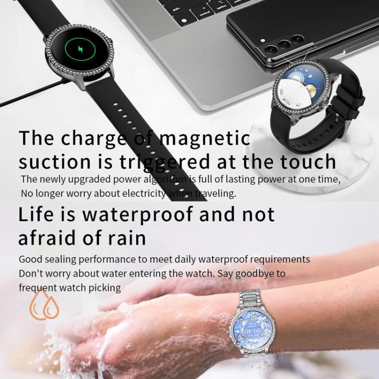 Bluetooth Calling AI Voice Assistant Life Waterproof Sports Smartwatch, Color: Gold Mesh Strap+Silicone Strap - free shipping - PMC TechLife - Order now!