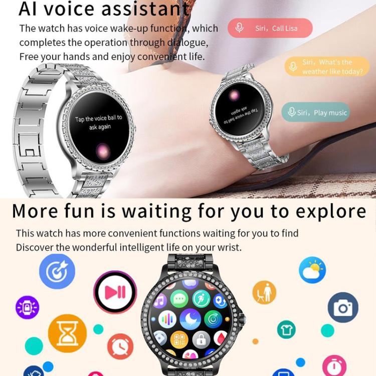 Bluetooth Calling AI Voice Assistant Life Waterproof Sports Smartwatch, Color: Silver Mesh Strap+Silicone Strap - free shipping - PMC TechLife - Order now!