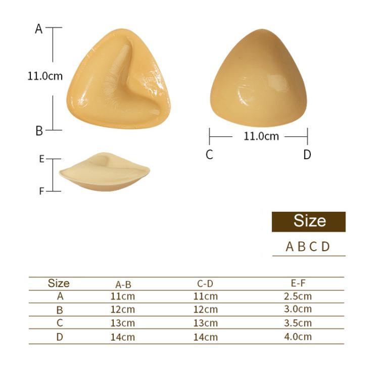 Double-Sided Silicone Thickened Inserts Gather Triangle Breast Pads, Size: S/A(Medium Skin Color With Orange Box) - free shipping - PMC TechLife - Order now!