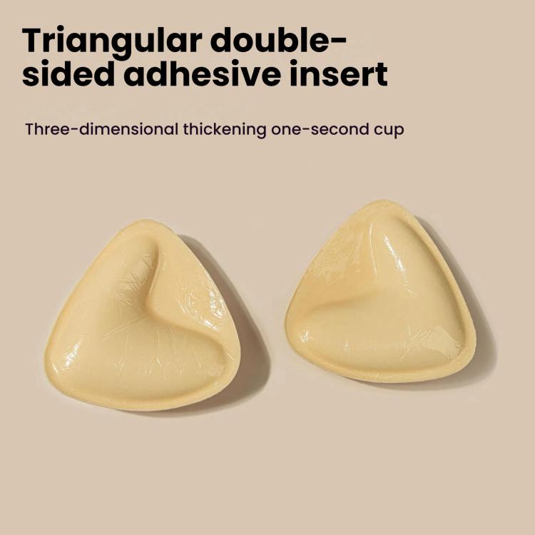 Double-Sided Silicone Thickened Inserts Gather Triangle Breast Pads, Size: S/A(Medium Skin Color With Orange Box) - free shipping - PMC TechLife - Order now!