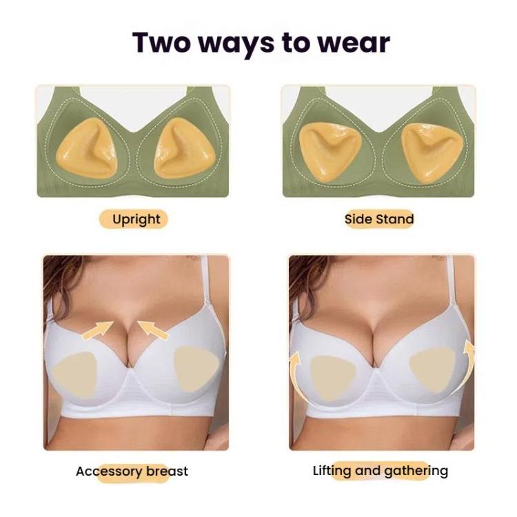 Double-Sided Silicone Thickened Inserts Gather Triangle Breast Pads, Size: M/B(Medium Skin Color With Orange Box) - free shipping - PMC TechLife - Order now!