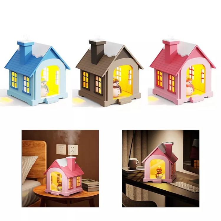 500ML Portable Mini Snow House Humidifier USB Desktop Snowman Colorful Ambient Light Air Humidifiers, Size: Plug-in(Brown) - free shipping - PMC TechLife - Order now!