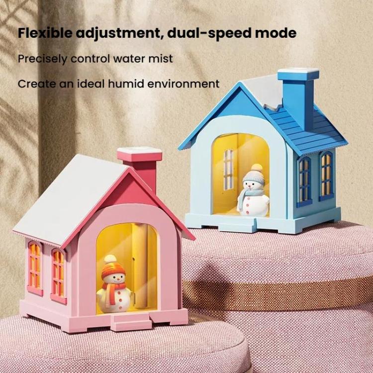 500ML Portable Mini Snow House Humidifier USB Desktop Snowman Colorful Ambient Light Air Humidifiers, Size: Rechargeable(Brown) - free shipping - PMC TechLife - Order now!