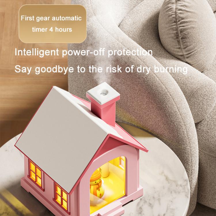 500ML Portable Mini Snow House Humidifier USB Desktop Snowman Colorful Ambient Light Air Humidifiers, Size: Rechargeable(Brown) - free shipping - PMC TechLife - Order now!