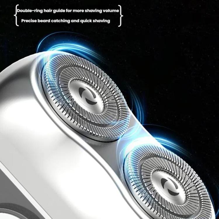 Portable Mini Dual Head Electric Shaver for Men - LCD Display, Floating Blades, Waterproof, USB-C Rechargeable(Silver) - free shipping - PMC TechLife - Order now!