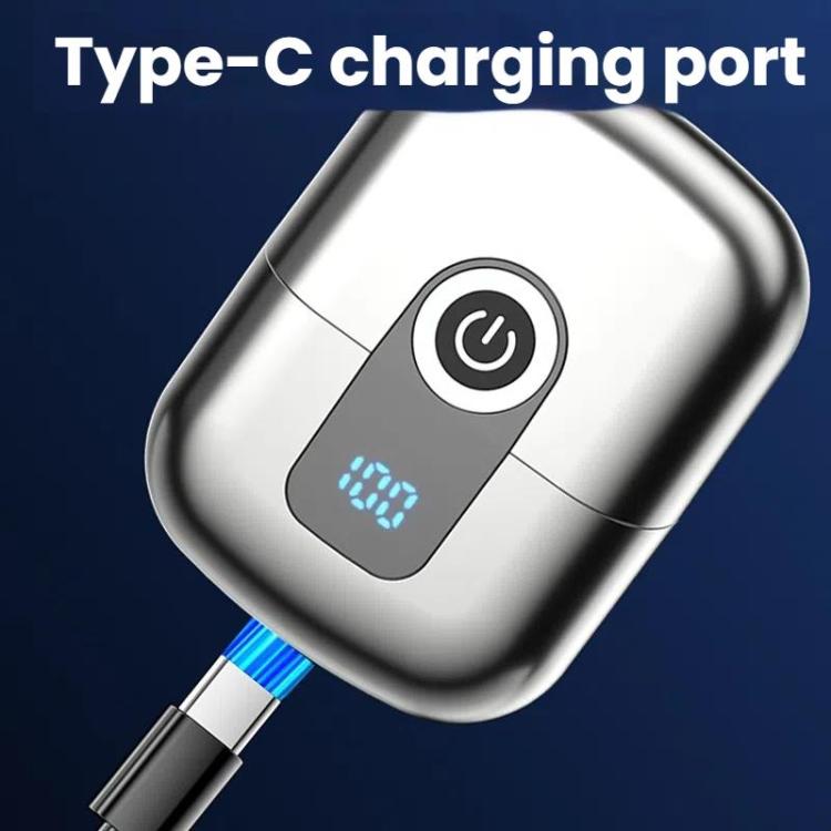 Portable Mini Dual Head Electric Shaver for Men - LCD Display, Floating Blades, Waterproof, USB-C Rechargeable(Gray) - free shipping - PMC TechLife - Order now!