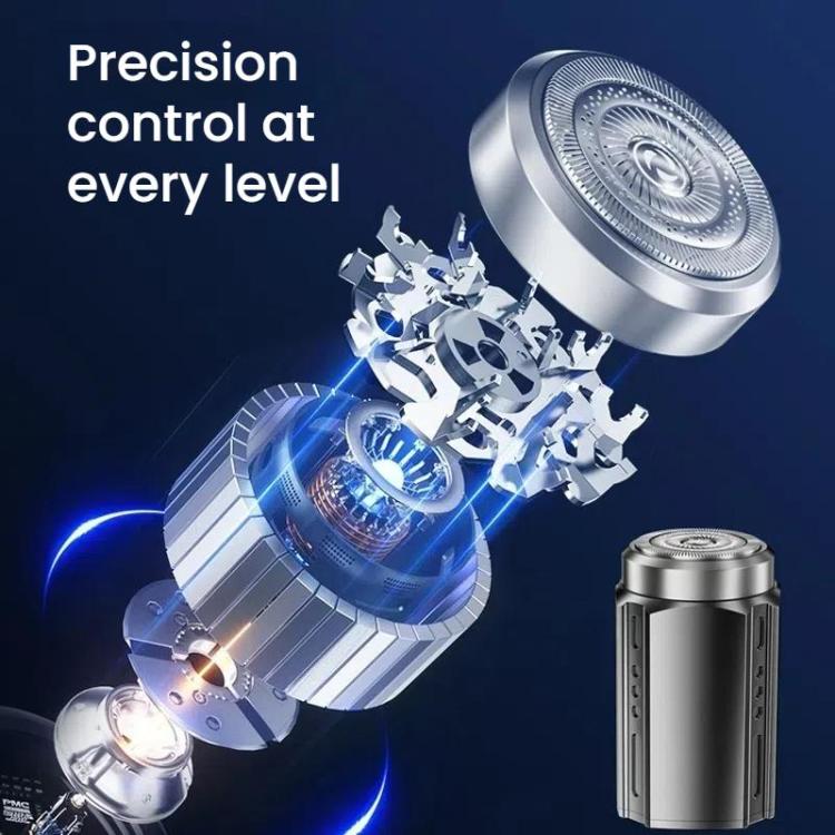 Portable Electric Shaver for Men with LCD Display ��� Travel-Friendly Mini Shaver, USB Type-C Fast Charging, Waterproof & Washable Design, Style: Floating Blade Dark Metallic Gray - free shipping - PMC TechLife - Order now!