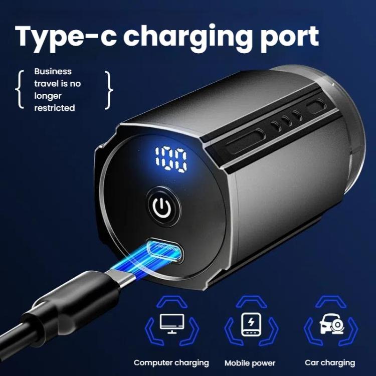 Portable Electric Shaver for Men with LCD Display ��� Travel-Friendly Mini Shaver, USB Type-C Fast Charging, Waterproof & Washable Design, Style: Floating Blade Dark Metallic Gray - free shipping - PMC TechLife - Order now!