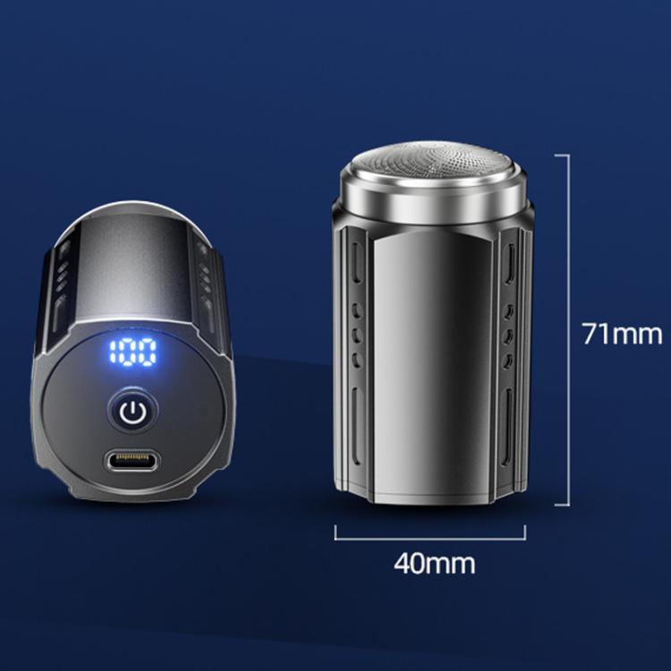 Portable Electric Shaver for Men with LCD Display ��� Travel-Friendly Mini Shaver, USB Type-C Fast Charging, Waterproof & Washable Design, Style: Floating Blade Black - free shipping - PMC TechLife - Order now!