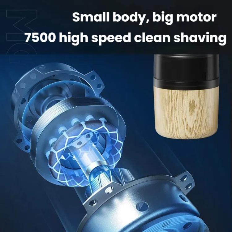 Wood Grain Electric Shaver Rechargeable Men Shaver with 6 Stainless Steel Blades, Waterproof Washable Head & High-Power Motor for Smooth Shaving 2207 - free shipping - PMC TechLife - Order now!