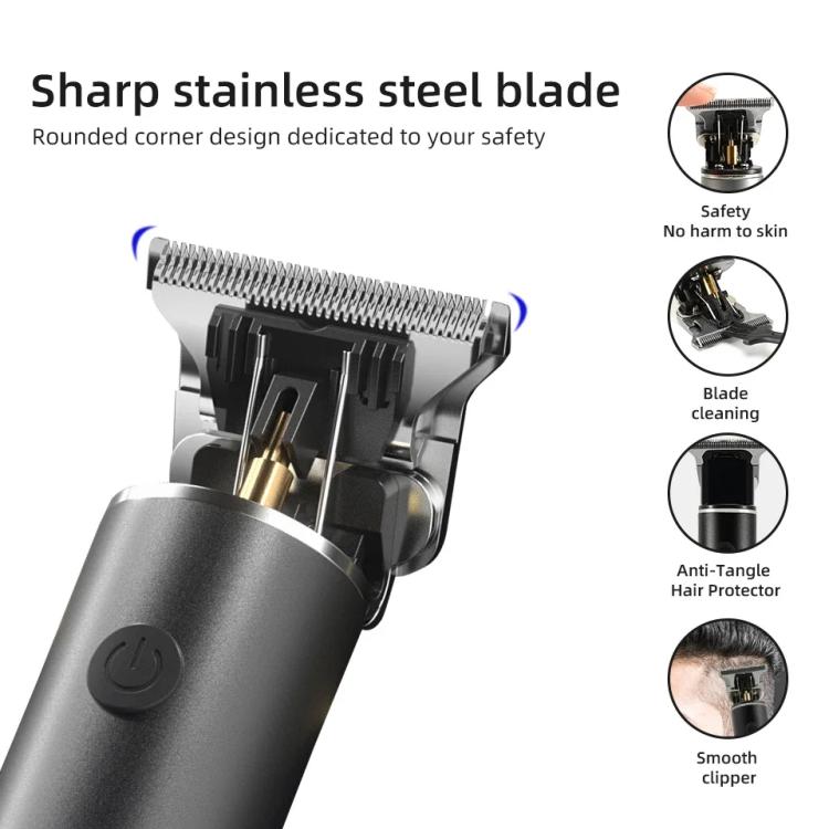 Rechargeable Haircut Kit Hair Clippers For Men - Zero Blade Trimmer For Vintage Oil Head & Bald Head Styles(Dark Metallic Gray) - free shipping - PMC TechLife - Order now!