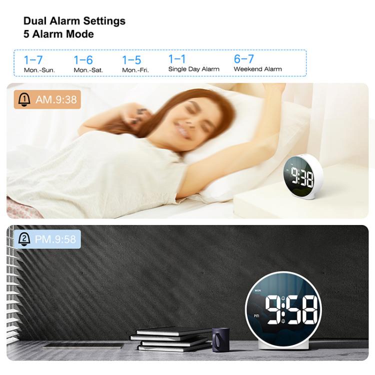 EDUP EH-8816 Simple Digital Electronic Clock Night Light Battery Plug-in Dual Power Mode Alarm Clock(Black Case White Letter) - free shipping - PMC TechLife - Order now!