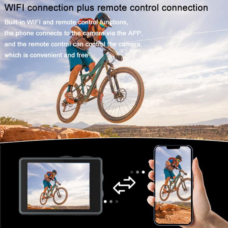 M40TRW With Touch Screen + Remote Control + Microphone 5K Action Camera Anti-Shake Outdoor HD Shooting Cycling Recorder Under Dive Camera - free shipping - PMC TechLife - Order now!