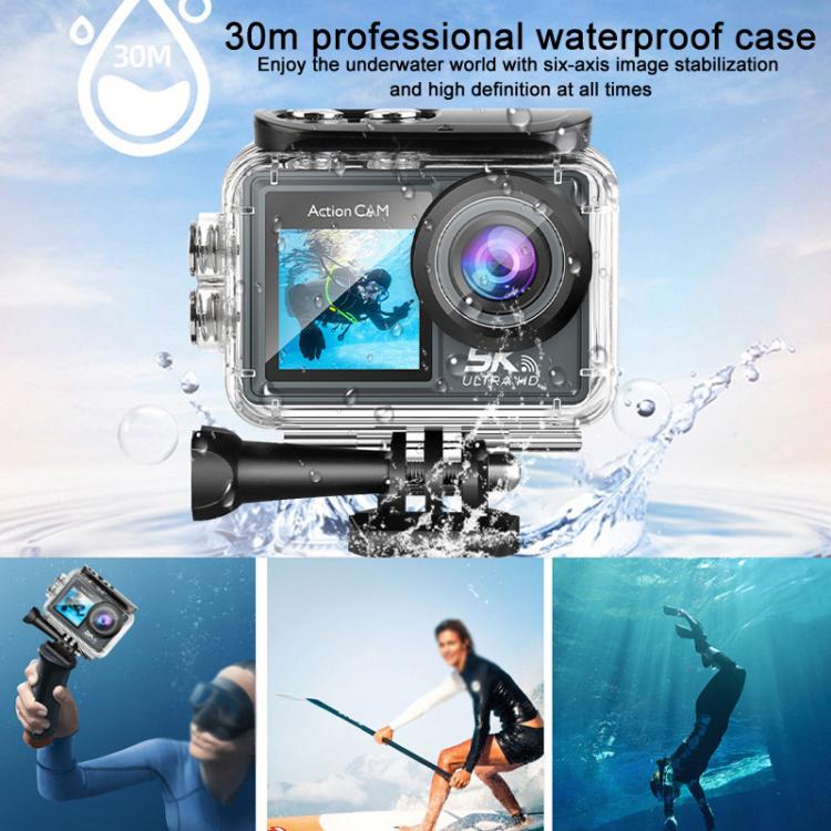 M40TRW With Touch Screen + Remote Control + Microphone 5K Action Camera Anti-Shake Outdoor HD Shooting Cycling Recorder Under Dive Camera - free shipping - PMC TechLife - Order now!