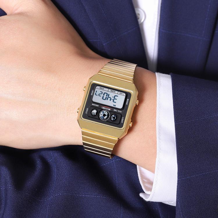 SKMEI 2450 Men Business Multifunctional Watch Casual Waterproof Square Electronic Watch(Gold) - free shipping - PMC TechLife - Order now!