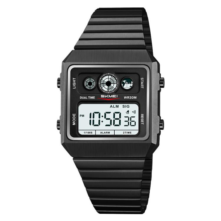 SKMEI 2450 Men Business Multifunctional Watch Casual Waterproof Square Electronic Watch(Black) - free shipping - PMC TechLife - Order now!
