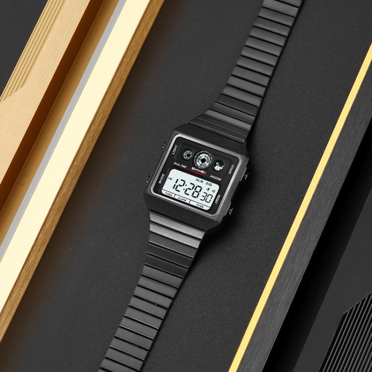 SKMEI 2450 Men Business Multifunctional Watch Casual Waterproof Square Electronic Watch(Black) - free shipping - PMC TechLife - Order now!