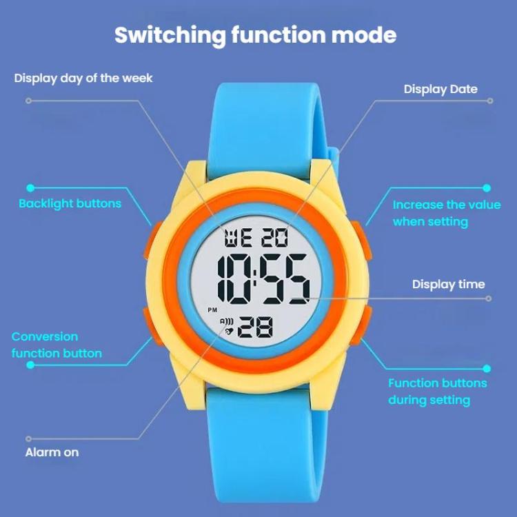 SKMEI 2429 Youth Electronic Watch Simple Outdoor Sports Watch(Pink) - free shipping - PMC TechLife - Order now!