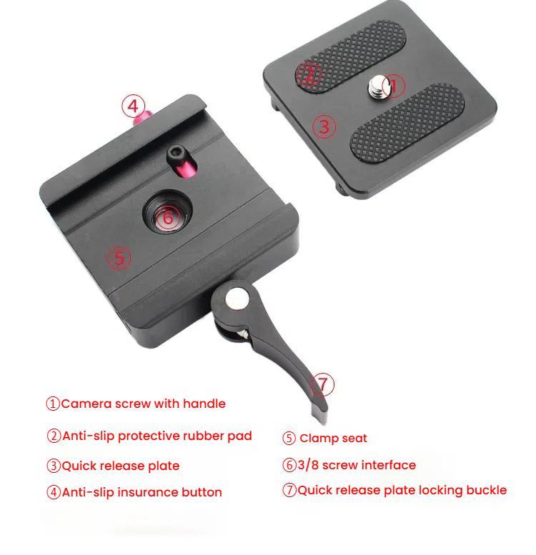 P50 Camera Quick Release Clamp & Plate Kit with 3/8 Inch Thread Thread For Stabilizers, Tripods, Monopods, Sliders - free shipping - PMC TechLife - Order now!