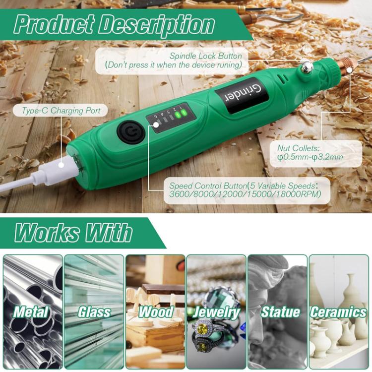 26pcs /Set 5-speed Mini Electric Grinder Micro Drill Metal Glass Ceramic Grinding Carving Cutting And Polishing Tools - free shipping - PMc TechLife - Order now!