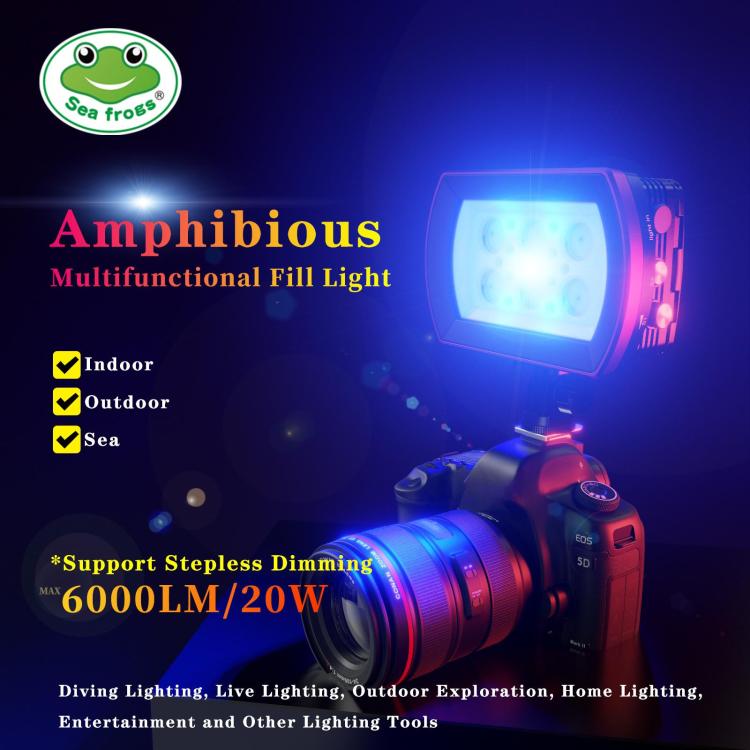 Sea Frogs SF-22  40M/130FT 6000 Lumen Underwater Photography Light(Black) - free shipping - PMC TechLife - Order now!