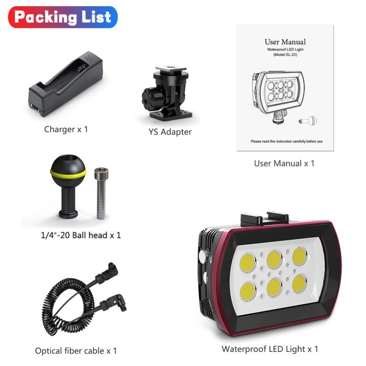 Sea Frogs SF-22  40M/130FT 6000 Lumen Underwater Photography Light(Black) - free shipping - PMC TechLife - Order now!
