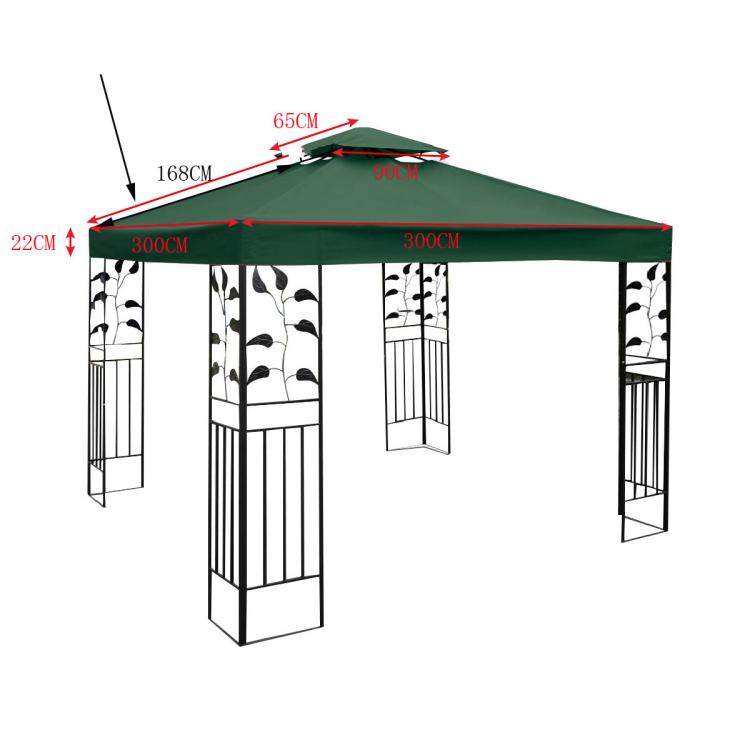 3x3m  Garden Gazebo Top Cover Canopy Replacement Top Patio Roof Awning for Outdoor Terrace, Garden Tent, Pergola(Beige) - free shipping - PMc TechLife - Order now!
