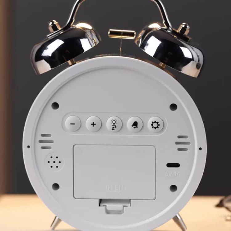 12/24H LED Screen Alarm Clock Loud Metal Clock With Night Light Plug-In Children Clock(Black) - free shipping - PMC TechLife - Order now!