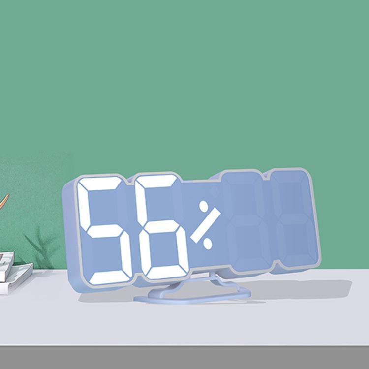 RGB Color Changing 3D Digital Clock With Voice Control, Adjustable Brightness, Temperature Display & Remote, Spec: Upgraded Humidity White - free shipping - PMC TechLife - Order now!