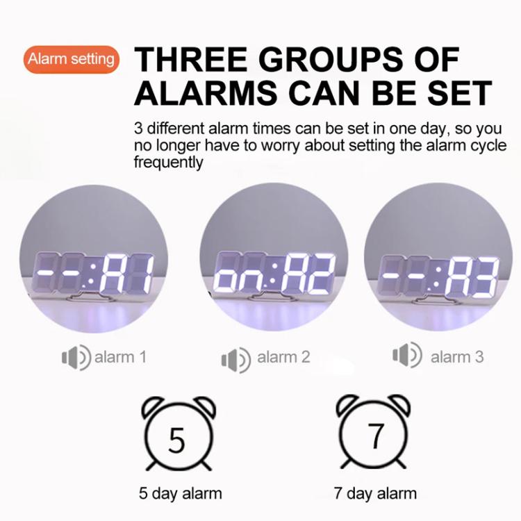 RGB Color Changing 3D Digital Clock With Voice Control, Adjustable Brightness, Temperature Display & Remote, Spec: Upgraded Humidity White - free shipping - PMC TechLife - Order now!